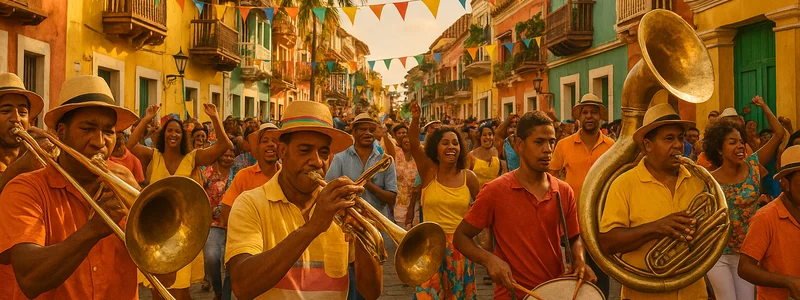 Muzikanten spelen tijdens een Caribisch straatfeest